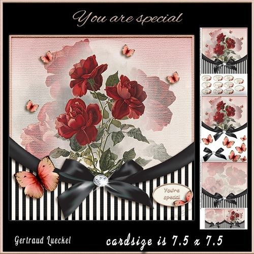 Vintage Flower Stripes and Butterflies 946