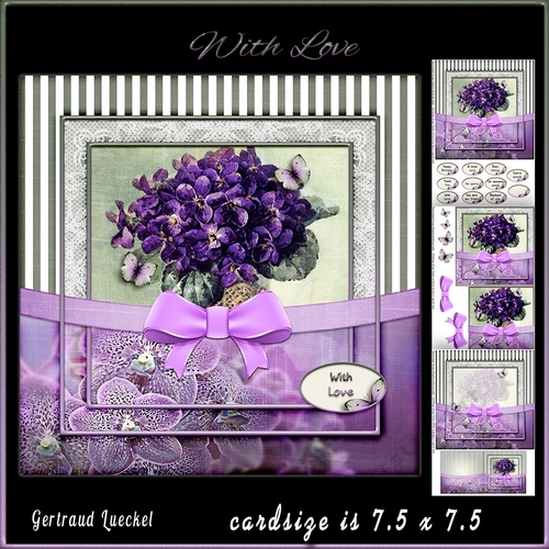 Vintage Flower Stripes and Butterflies 958