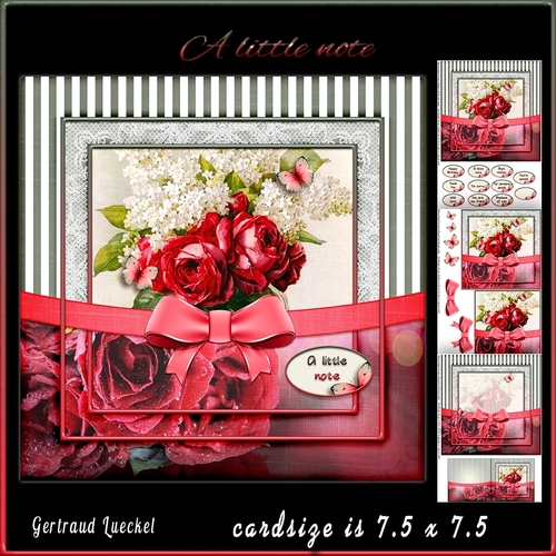 Vintage Flower Stripes and Butterflies 959