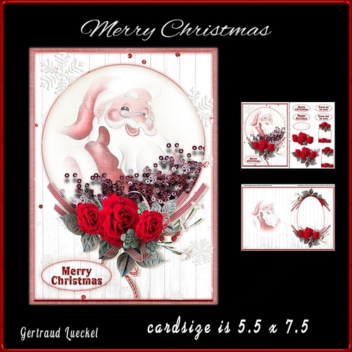 Merry Christmas illusion of a shaker card topper 964