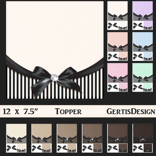 Beautiful Stripes and Bow Design 7.5 topper 