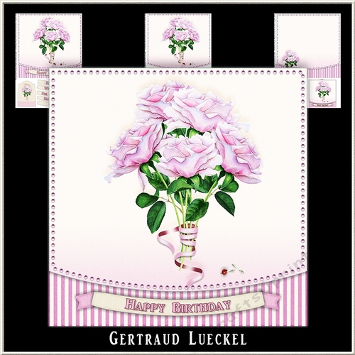 Watercolor Flower Bouquette Roses 994