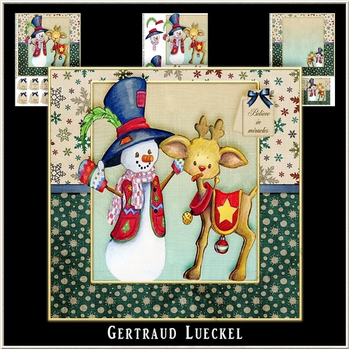 Cute Christmas Cardtopper 1002