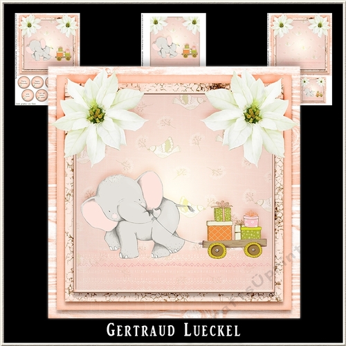Super Cute Christmas Topper Elefant 1006