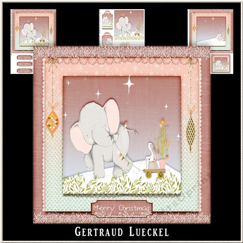 Super Cute Christmas Topper Elephant 1007