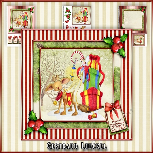 Card Topper with matching insert christmas 1010