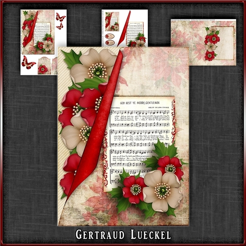 Vintage Christmas Card Kit Musicnotes 1032