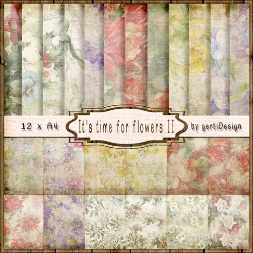Vintage Flowers Background It is time for flowers 139 II