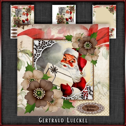 Vintage Christmas Santa Card Kit 1033