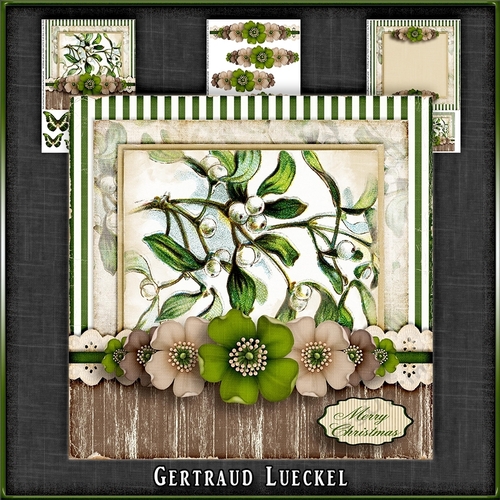 Vintage Christmas Mistletoe Card Kit 1037