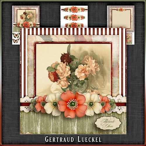 Vintage Birthday Flowers Card Kit 1044