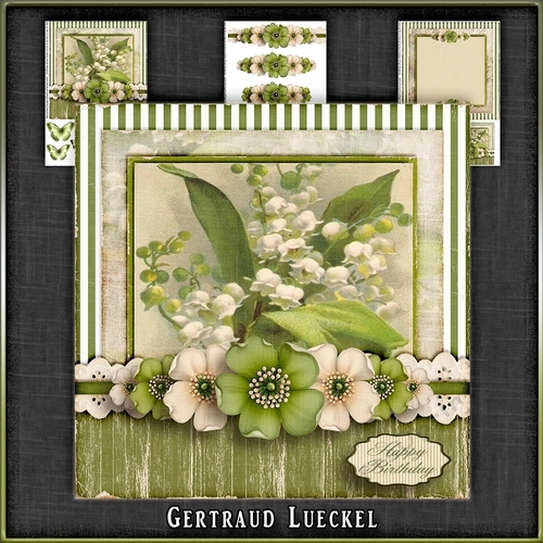 Vintage Birthday Flowers Card Kit 1045