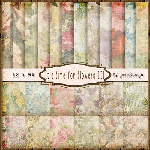 Vintage Flowers Background It is time for flowers 139 III