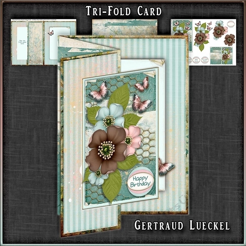 Vintage Tri-Fold Card Kit 1054