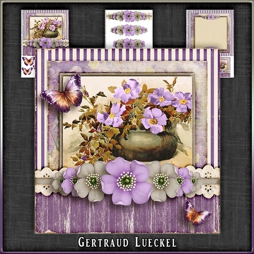Vintage Birthday Flowers Card Kit 1055