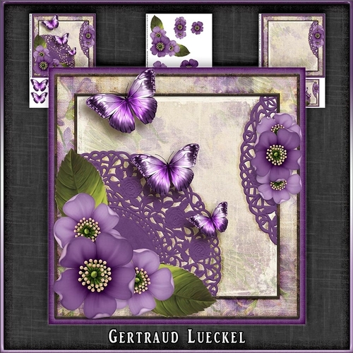 Vintage Butterflies Floral Card Kit 1062