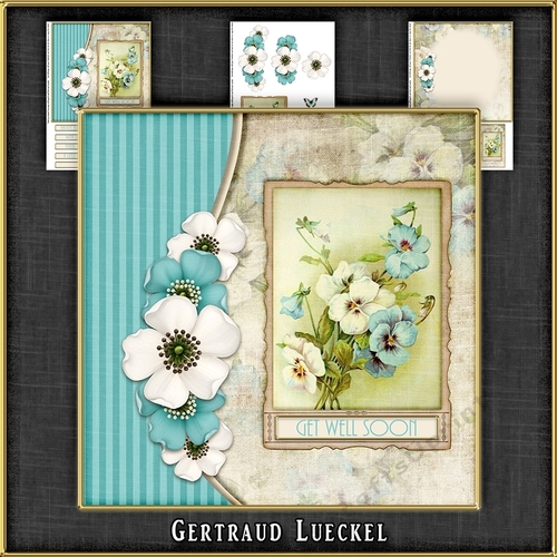 Vintage flowers and butterflies 1064