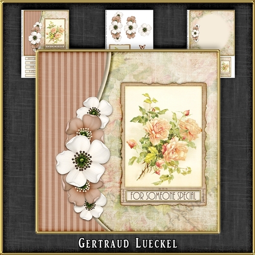 Vintage flowers and butterflies 1065