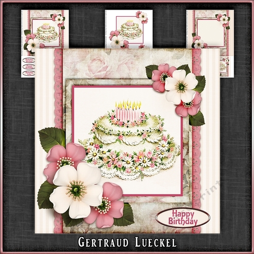 Vintage Stripes and Flowers Card Kit 1069