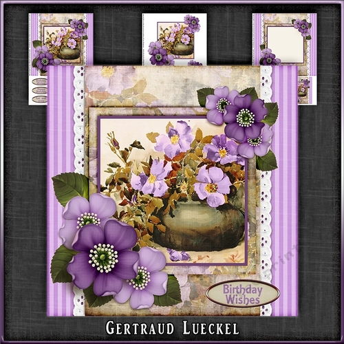 Vintage Stripes and Flowers Card Kit 1071