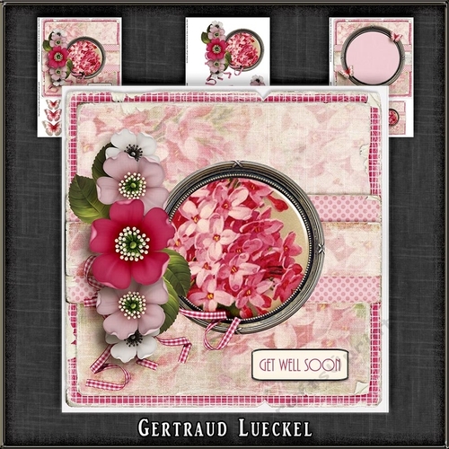 Vintage dots flowers and butterflies pink 1080