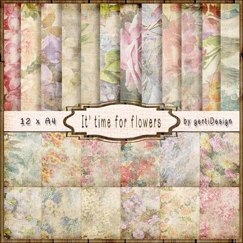 Vintage Flowers Background It is time for flowers 139 IV