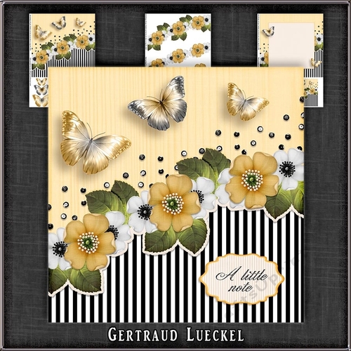 Vintage Stripes Flowers yellow 1122