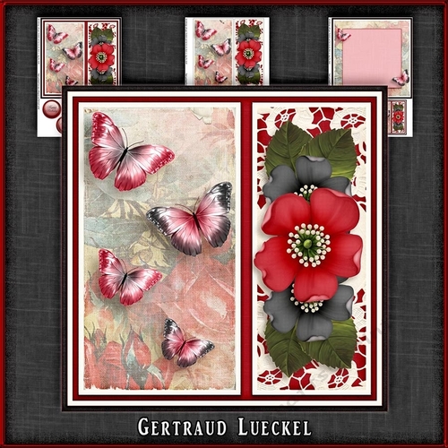 Vintage Wildrose Butterflies and Doilies 1128