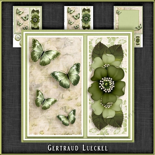 Vintage Wildrose Butterflies and Doilies 1129