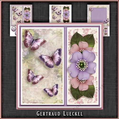 Vintage Wildrose Butterflies and Doilies 1130