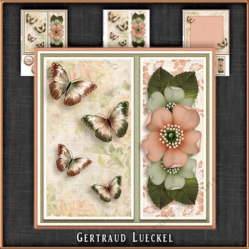 Vintage Wildrose Butterflies and Doilies 1131