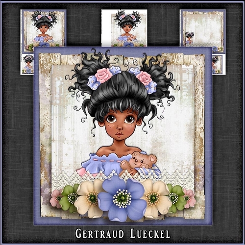 Vintage Wildrose Ethnic Girl Topper 