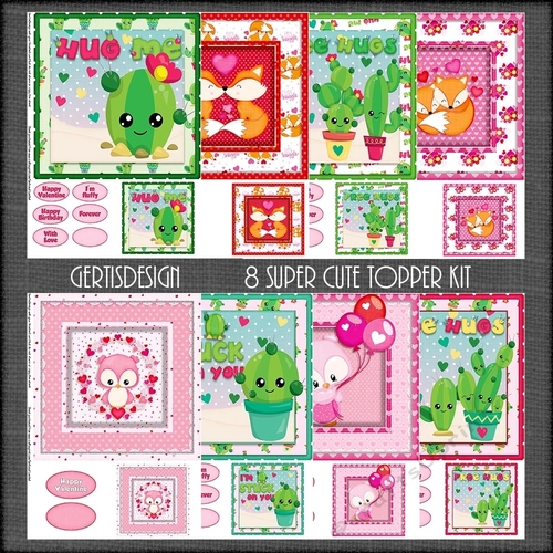 Super cute Valentine Birthday  Topper Kit 1155