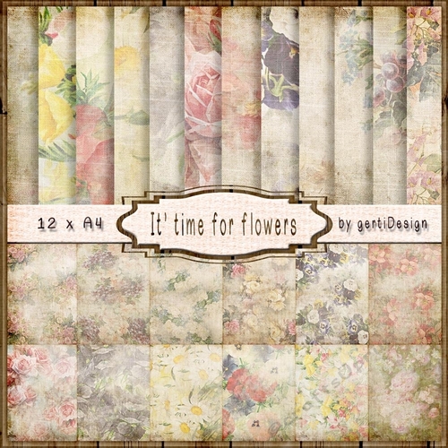 Vintage Flowers Background It is time for flowers 139 V