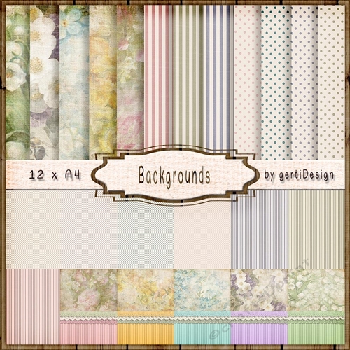 Vintage Flowers Lace Stripes and Dots