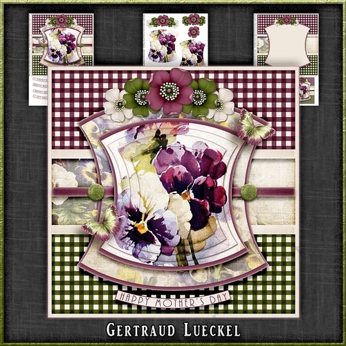 Vintage Flowers On A Plaid 1169