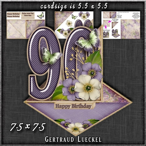 Vintage Easel 90th Birthday Card Kit 1183