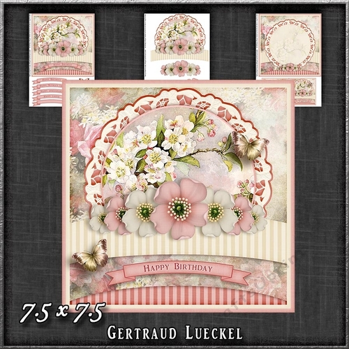 Vintage Pastel Shabby Chick Card Kit Rose 1196