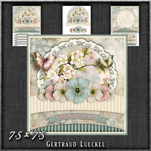 Vintage Pastel Shabby Chic Card Kit Blue 1197