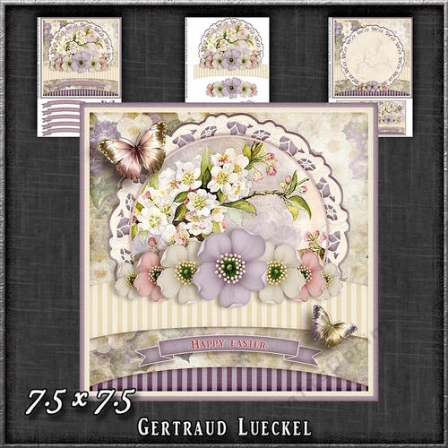 Vintage Pastel Shabby Chic Card Kit Purple 1198