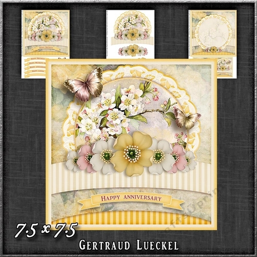 Vintage Pastel Shabby Chic Card Kit Yellow 1199