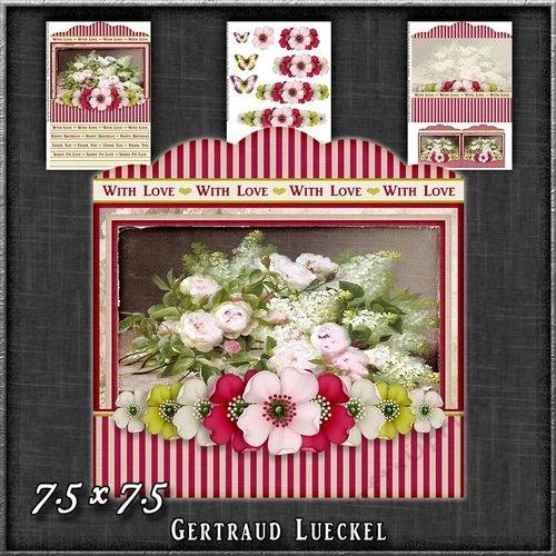 Vintage Stripes Lilacs and Roses soft colours 1231