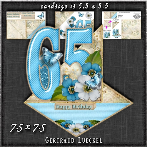 Vintage Easel 65th Birthday Card Kit 1180-65