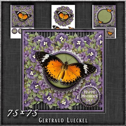 Beautiful Wreath Butterfly Card Topper 1242