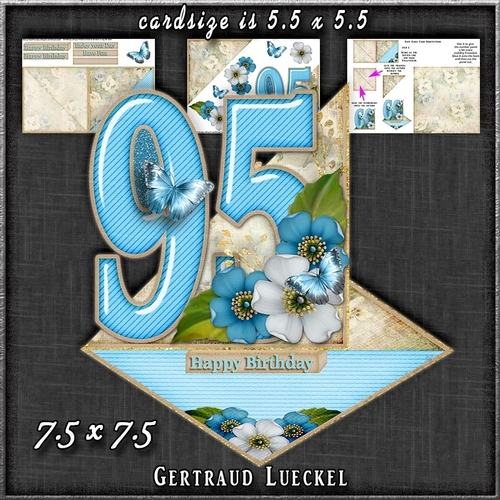 Vintage Easel 95th Birthday Card Kit 1180