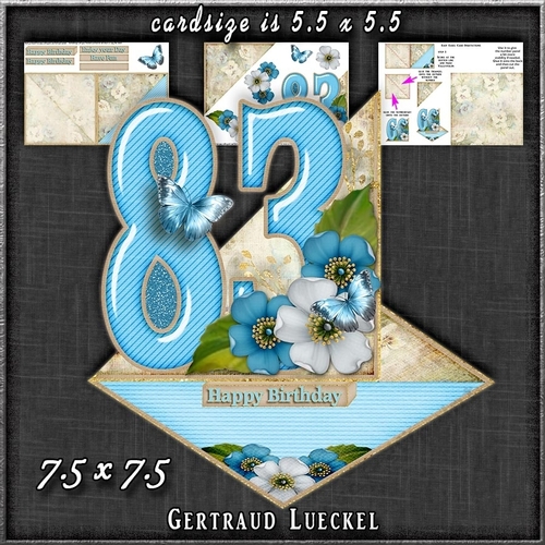 Vintage Easel 83th Birthday Card Kit 1180