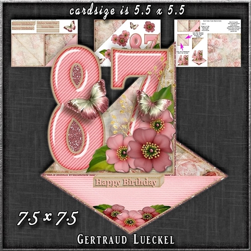 Vintage Easel 87th Birthday Card Kit 1178