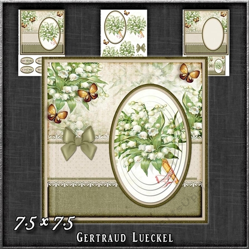 Vintage Soft Lace Flowers And Butterflies Green 1256