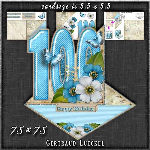 Vintage Easel 100th Birthday Card Kit 1180