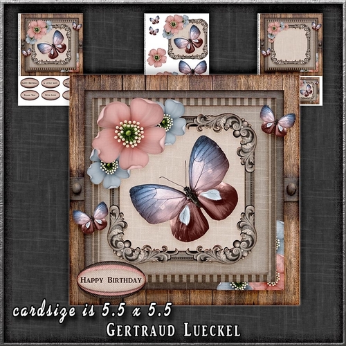 Vintage Wood Butterflies and Flowers 1262